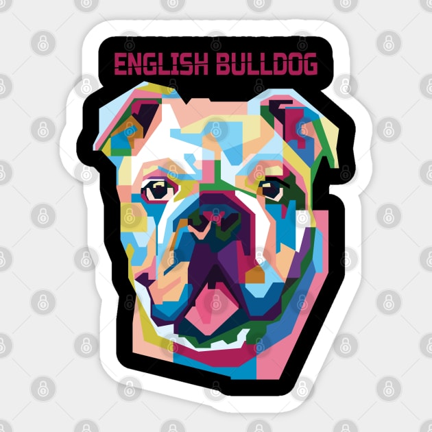 Pop art English bulldog in WPAP Sticker by smd90